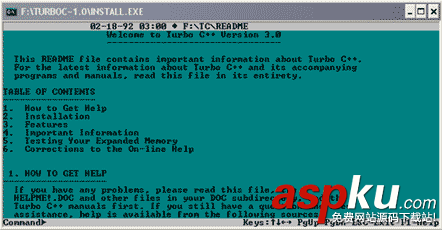 Turbo C 3.0安裝方法及使用說明 TurboC,安裝方法
