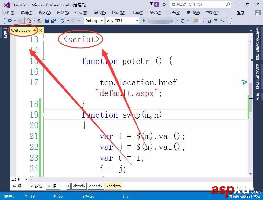 VisualStudio,網頁,函數