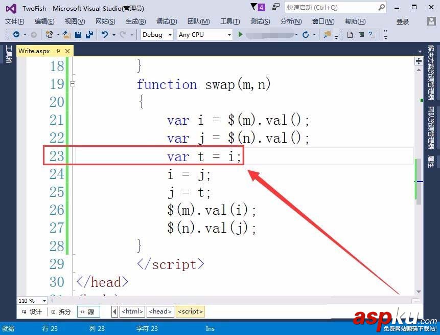 VisualStudio,網頁,函數
