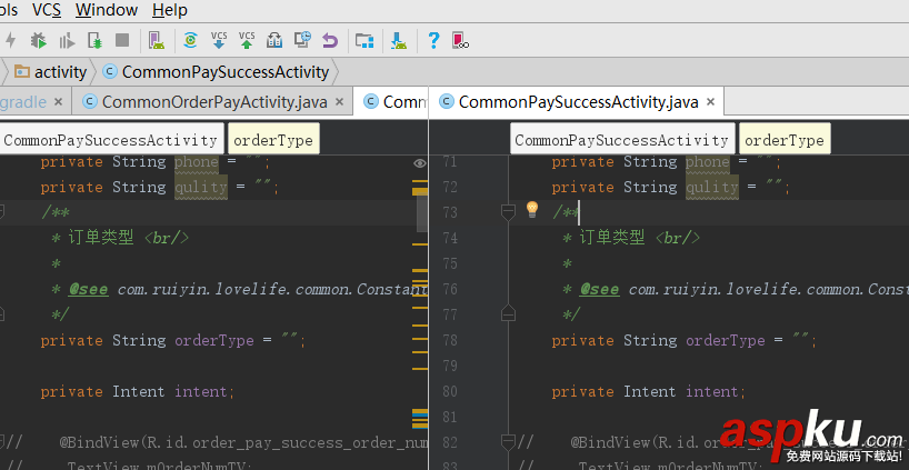 AndroidStudio兩個文件的代碼怎么對比? AndroidStudio,代碼
