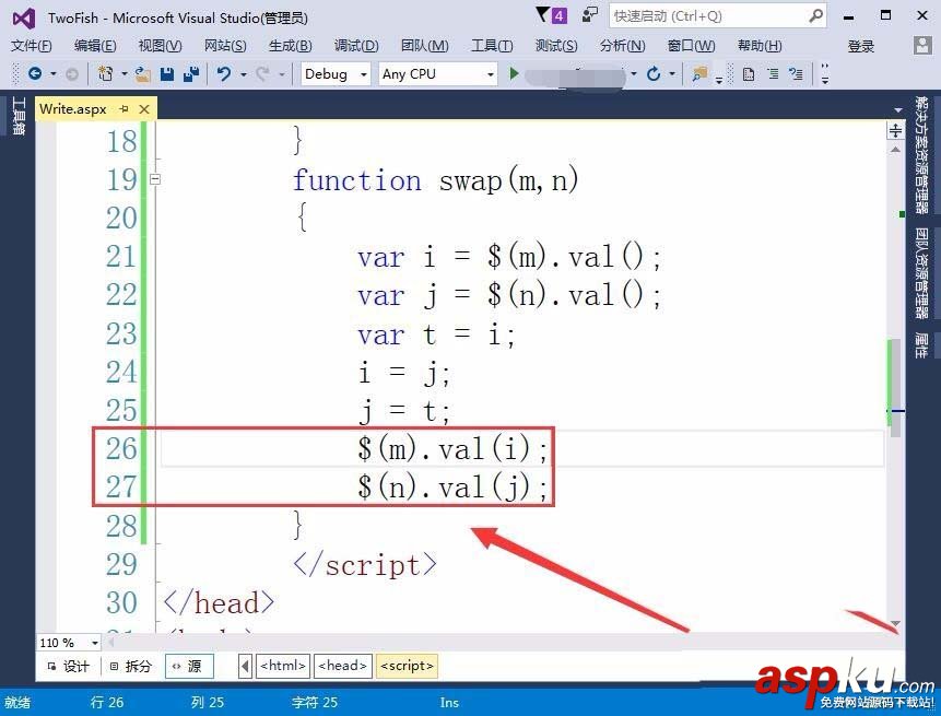 VisualStudio,網頁,函數