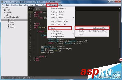 sublime text3怎么設置代碼字體的大小? sublime,代碼