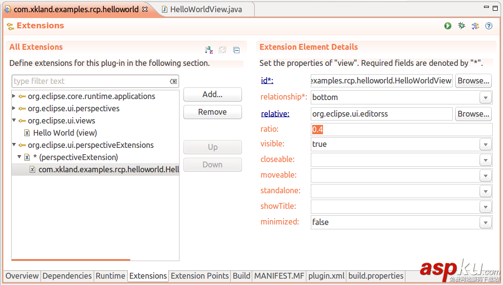 eclipse rcp詳解Hello World以及eclipse rcp和osgi的簡單展示(圖文) eclipse,rcp,osgi