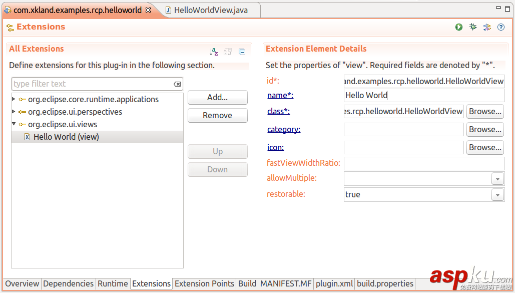 eclipse rcp詳解Hello World以及eclipse rcp和osgi的簡單展示(圖文) eclipse,rcp,osgi