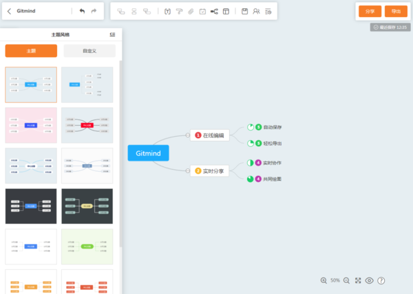 在線(xiàn)繪制實(shí)時(shí)分享，有云端思維導(dǎo)圖GitMind就夠了
