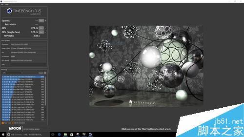 Cinebench R15 多核373CB 單核127CB