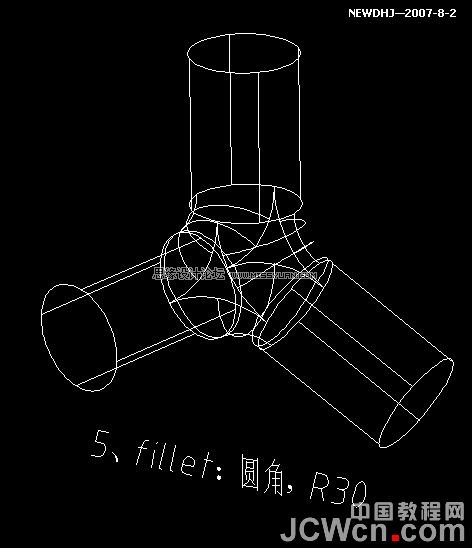 AutoCAD三維建模教程:三通管的制作過程,PS教程,思緣教程網(wǎng)