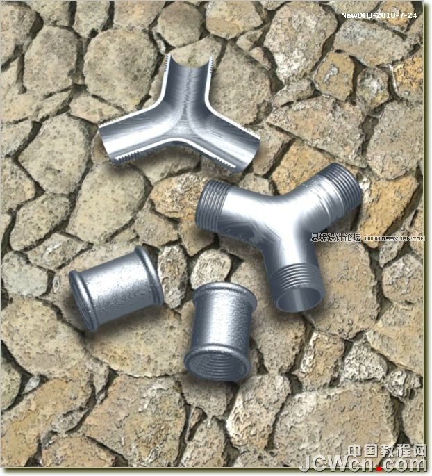 AutoCAD三維建模教程:三通管的制作過程,PS教程,思緣教程網(wǎng)