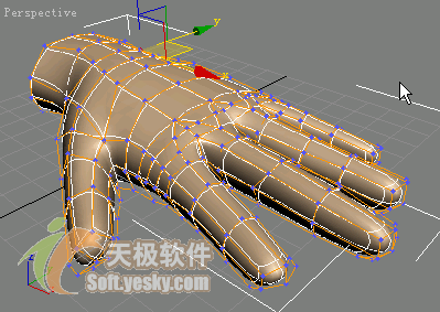 3Ds max多邊形建模實例:人手模型 武林網(wǎng) 3DSMAX入門教程
