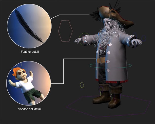 3DSMAX打造卡通船長材質貼圖 武林網 3DSMAX材質貼圖教程
