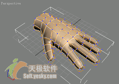 3Ds max多邊形建模實例:人手模型 武林網(wǎng) 3DSMAX入門教程