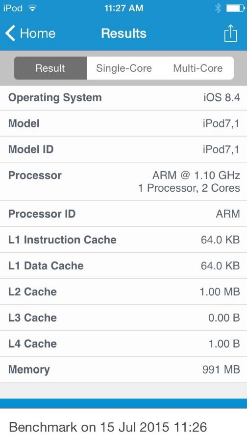 新iPod跑分出爐:A8處理器不敵iPhone 5S