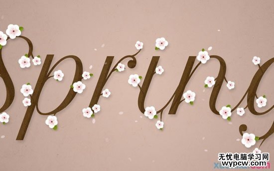 七夕節用PS創建清新雅致的櫻花效果字體