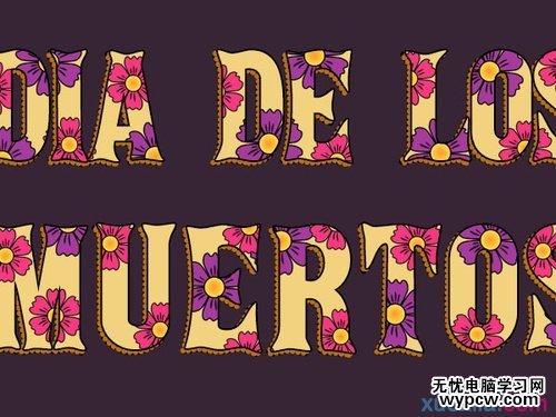 PS教程:PS創建亡靈節萬壽菊文字特效