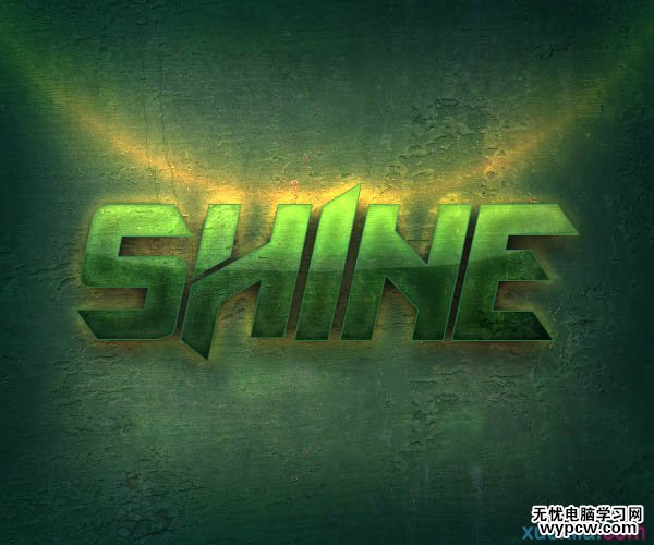 用PS制作綠色紋理效果的立體文字圖片