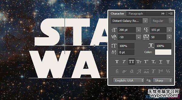 Photoshop制作大氣的金色星戰(zhàn)標(biāo)題立體字教程