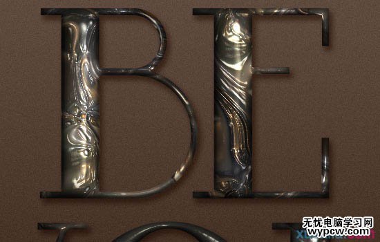 Photoshop制作華麗的鑲寶石金屬字