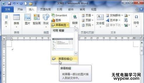word2010中進行截圖的兩種技巧