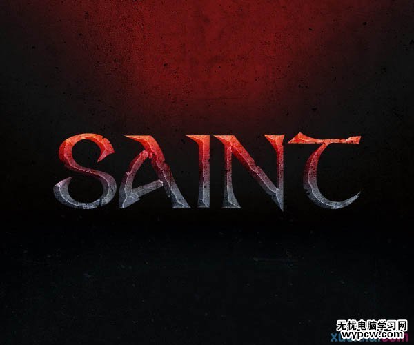 制作熾熱火紅巖石文字圖片的PS教程