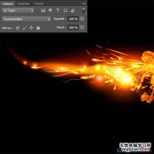 Photoshop制作極速動感火焰立體字