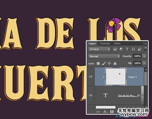 PS教程:PS創建亡靈節萬壽菊文字特效