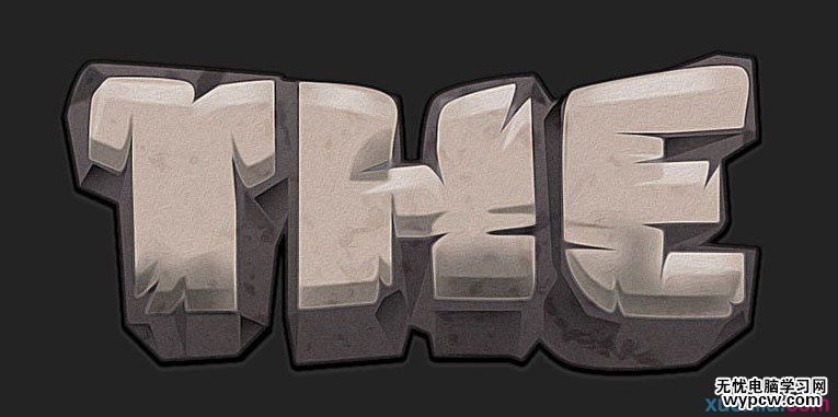 PS創(chuàng)建俏皮可愛的巖石質(zhì)感文字