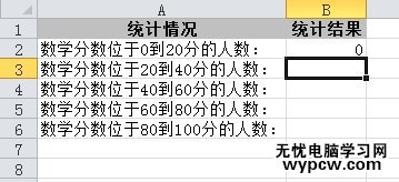 excel2010統計符合某分段人數的教程
