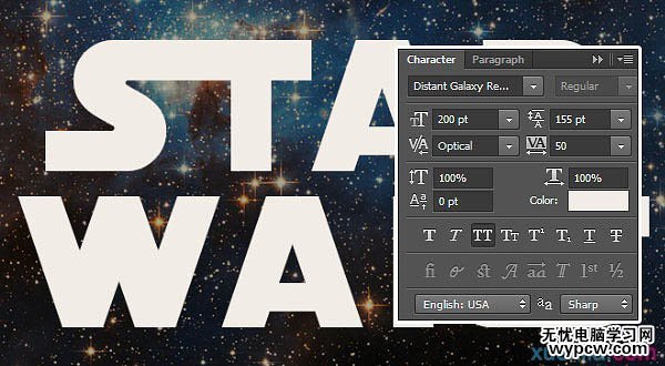 Photoshop制作大氣的金色星戰(zhàn)標(biāo)題立體字教程