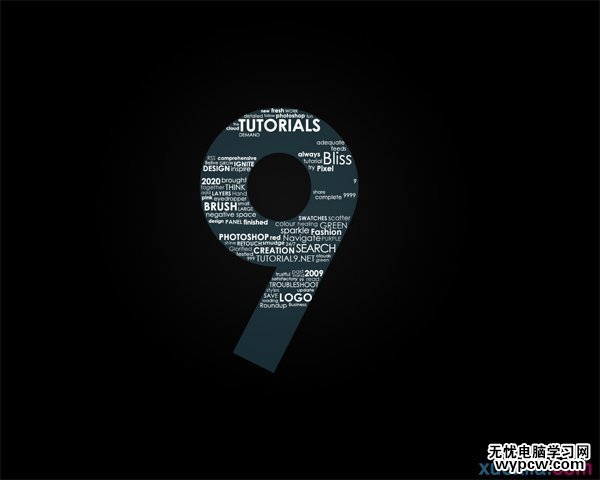 PS制作炫彩堆疊文字效果