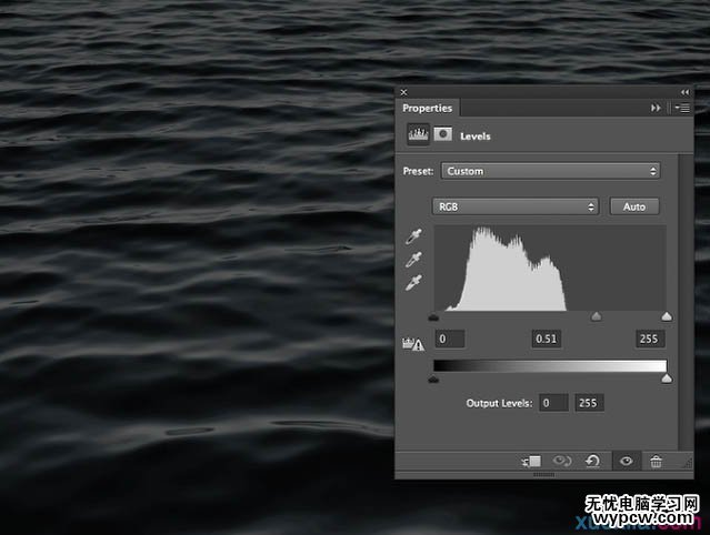 PS置換濾鏡制作湖面上的水波文字