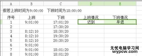 excel2010統計遲到早退的教程