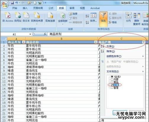 excel表格的篩選教程