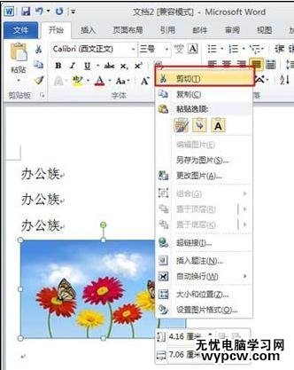 word2010中怎樣實現圖片與文字互換