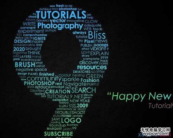 PS制作炫彩堆疊文字效果