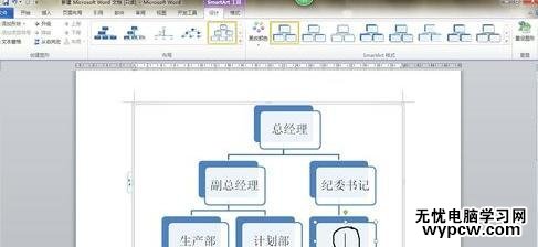 word2010中制作組織結構圖的兩種技巧