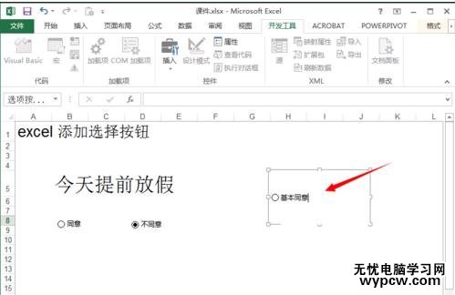 excel2013制作選項按鈕的方法