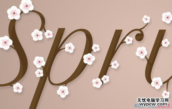 七夕節用PS創建清新雅致的櫻花效果字體