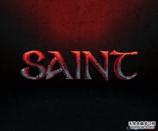 制作熾熱火紅巖石文字圖片的PS教程