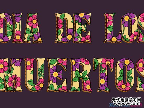 PS教程:PS創建亡靈節萬壽菊文字特效
