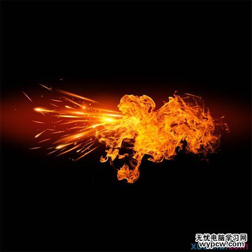 Photoshop制作極速動感火焰立體字