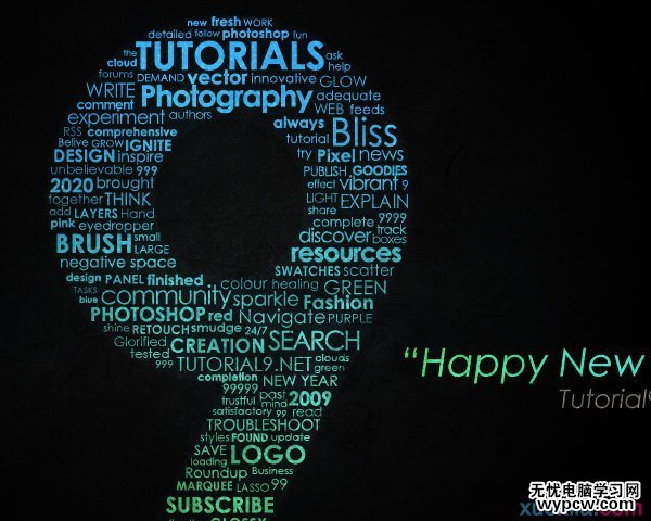 PS制作炫彩堆疊文字效果