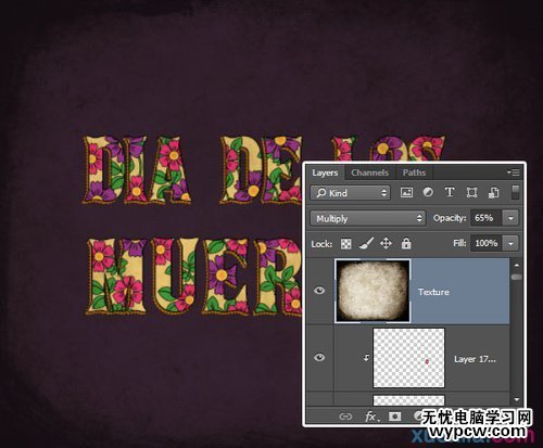 PS教程:PS創建亡靈節萬壽菊文字特效
