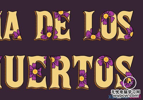 PS教程:PS創建亡靈節萬壽菊文字特效