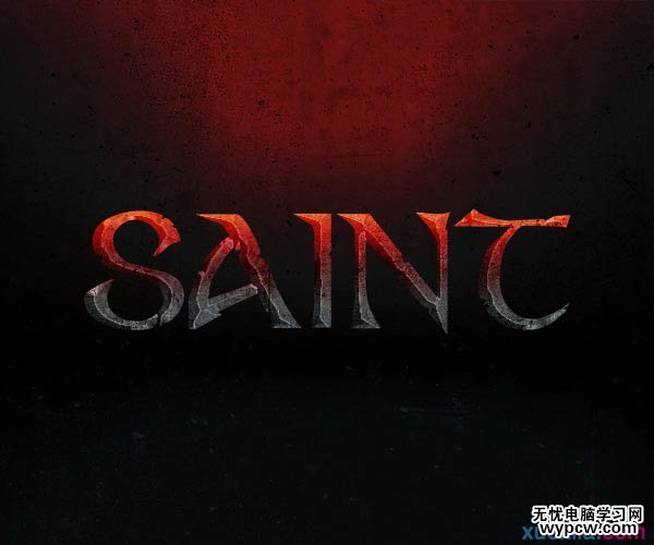 制作熾熱火紅巖石文字圖片的PS教程