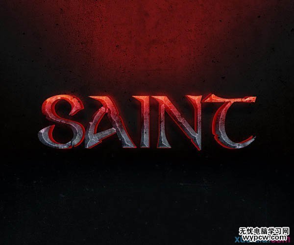 制作熾熱火紅巖石文字圖片的PS教程