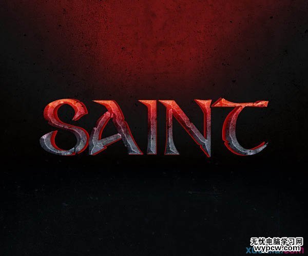 制作熾熱火紅巖石文字圖片的PS教程