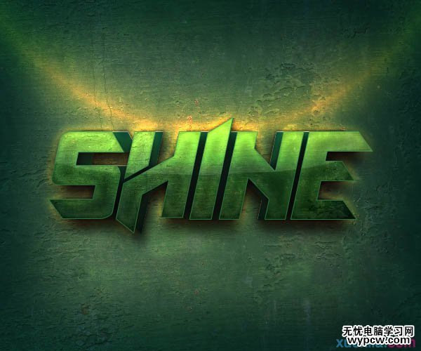 用PS制作綠色紋理效果的立體文字圖片