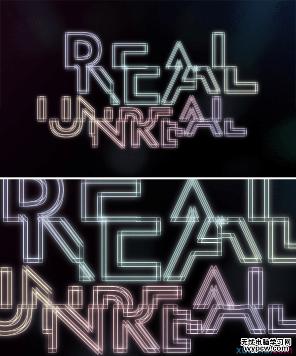 PS抽象的發光字體