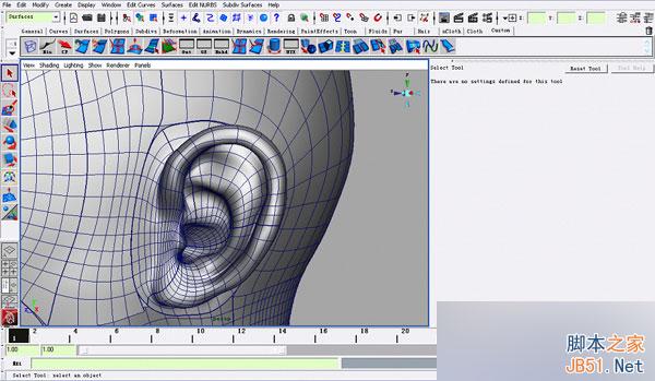 MAYA NURBS制作高精度生物模型詳解 武林網(wǎng) MAYA建模教程