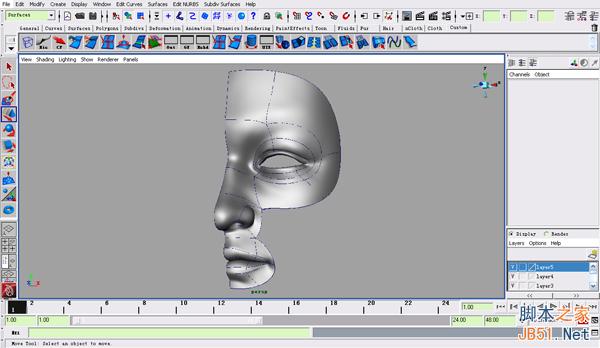 MAYA NURBS制作高精度生物模型詳解 武林網(wǎng) MAYA建模教程